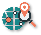 map icon with magnifying glass