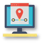 computer icon with GPS browser icon