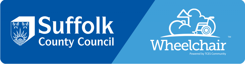 suffolk county council logo and TCES Wheelchair logo