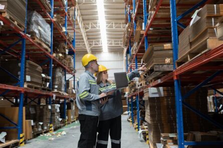 warehouse check being carried out by workers